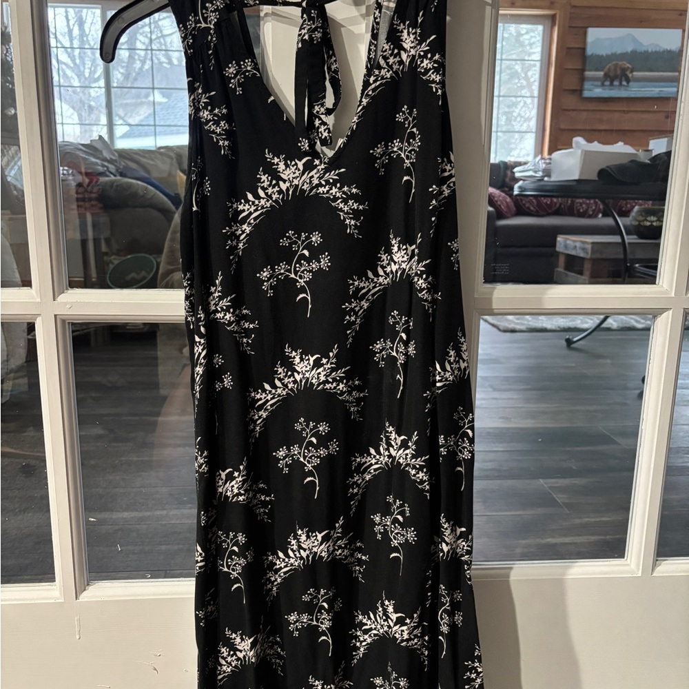 GAP Black Dress with White Floral Print